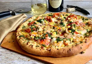 Mexican Shrimp and Crab Meat Pizza
